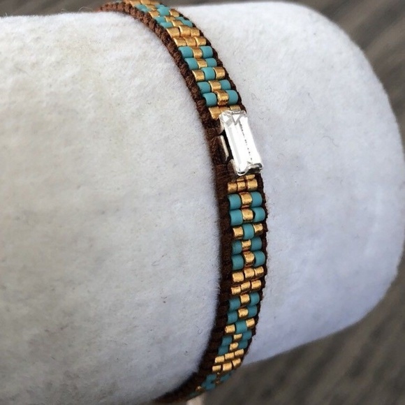 New Auth Chan Luu Turquoise Gold Mix Seed Bead Pul - Picture 1 of 4